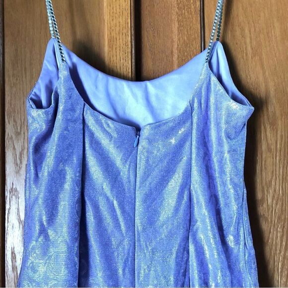 Vintage Bari Jay Purple Metallic Rhinestone Maxi Dress - 7-8 - Picture 10 of 15